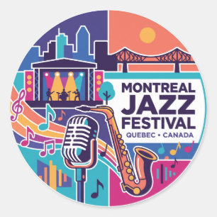 Sticker Rond Festival de jazz de Montréal Canada