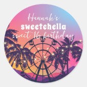 Sticker Rond Festival de musique | Ferris Wheel Palms Sweet 16 (Devant)