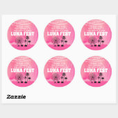 Sticker Rond Festival de musique rose Merci (Feuille)