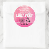 Sticker Rond Festival de musique rose Merci (Sac)