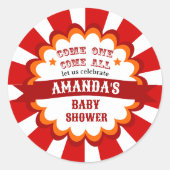 Sticker Rond Festival du Carnaval de cirque Baby shower (Devant)
