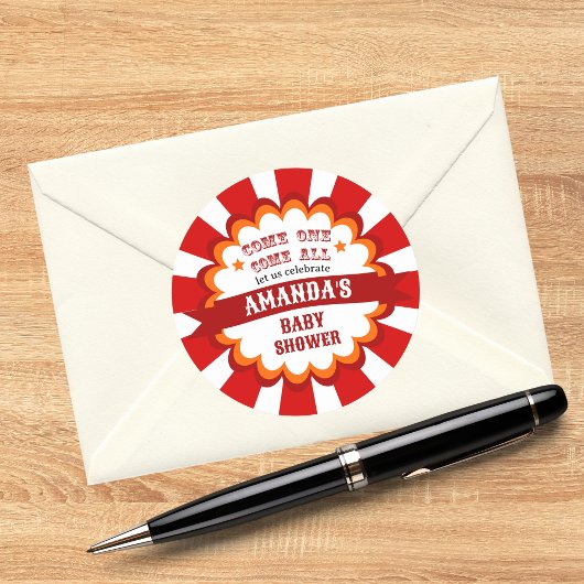 Sticker Rond Festival du Carnaval de cirque Baby shower