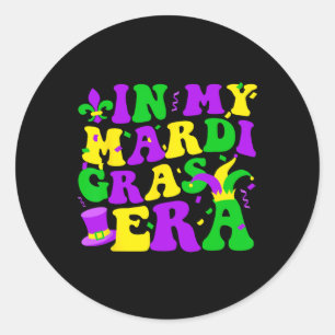 Sticker Rond Festival Rétro Carnaval Vacances De Mardi Gras Dan