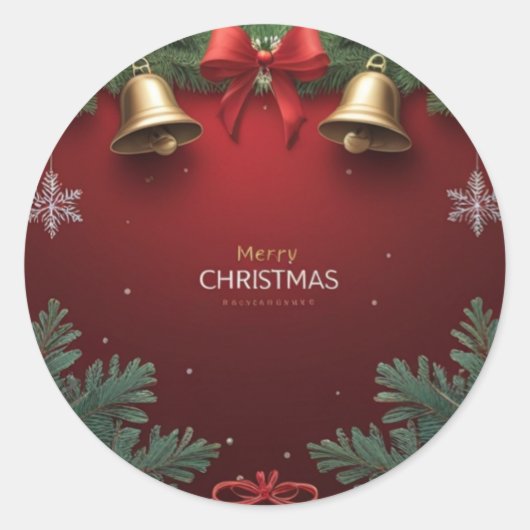 Sticker Rond Festive Christmas Bells and Ornaments design  (Devant)