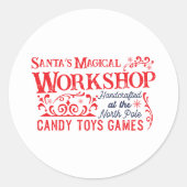 Sticker Rond Festive Christmas Santa's workshop (Devant)