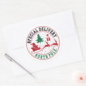 Sticker Rond Festive Christmas special delivery North Pole (Enveloppe)