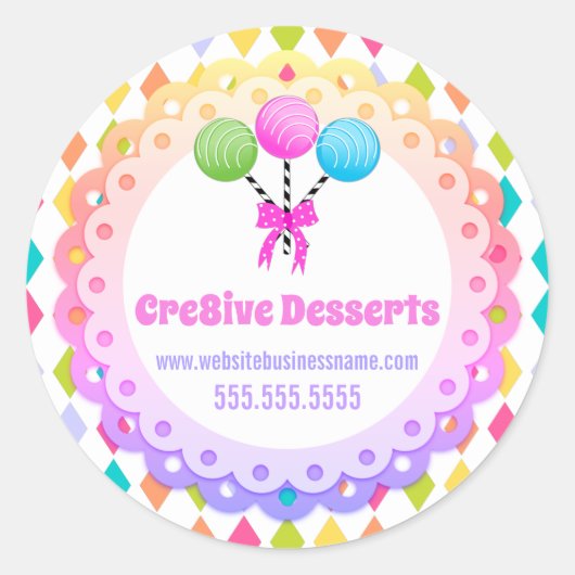 Sticker Rond Festive coloré Pops boulangerie Emballage Seals (Devant)