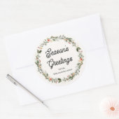Sticker Rond Festive Foliage Wreath Holiday (Enveloppe)