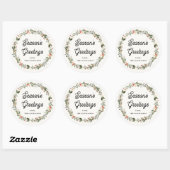 Sticker Rond Festive Foliage Wreath Holiday (Feuille)