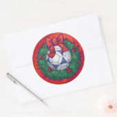 Sticker Rond Festive Futbal en couronne rouge (Enveloppe)