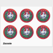 Sticker Rond Festive Futbal en couronne rouge (Feuille)