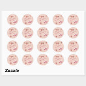 Sticker Rond Festive Galentine's Day Vins Lunettes et Coeurs (Feuille)