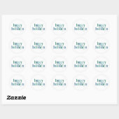 Sticker Rond Festive Happy Holidays typographie Design bleu (Feuille)