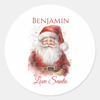 Sticker Rond Festive Jolly Père Noël Kids