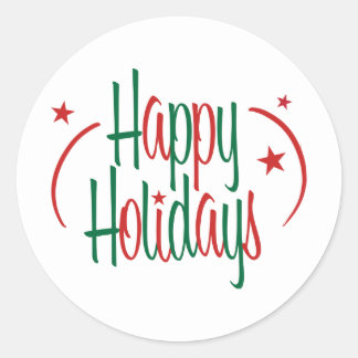 Sticker Rond Festive Joyeuses Fêtes
