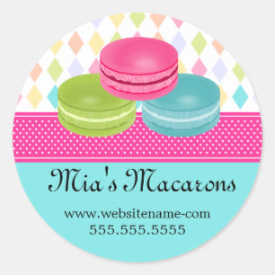 Sticker Rond Festive Macaron Boulangerie Câble