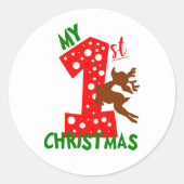 Sticker Rond Festive Mon premier bébé de Noël (Devant)