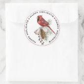 Sticker Rond Festive Noël Cardinal JEUX VACANCES (Sac)