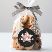 Sticker Rond Festive Noir Joyeux Noël