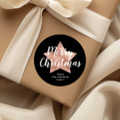 Sticker Rond Festive Noir Joyeux Noël