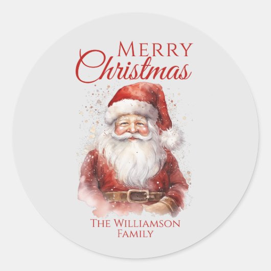 Sticker Rond Festive Père Noël Joyeux Noël (Devant)