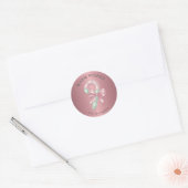 Sticker Rond Festive Pink and Green Glitter Shiny Candy Cane (Enveloppe)