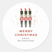 Sticker Rond Festive Red & Gold Nutcracker Noël (Devant)