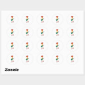 Sticker Rond Festive Skeleton Guitar Player (Feuille)