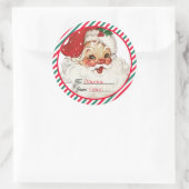 Sticker Rond Festive Stripe Red Green From Santa Gift (Sac)