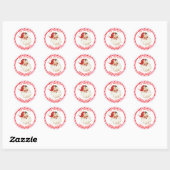 Sticker Rond Festive Stripe Red Pink From Santa Gift (Feuille)