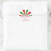 Sticker Rond Festive Stripes de vacances personnalisées (Sac)