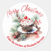 Sticker Rond Festive Traitements de Noël (Devant)