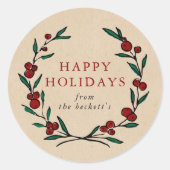 Sticker Rond Festive Wreath Noël (Devant)