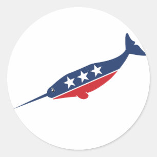 Sticker Rond Fêtard - Narwhal