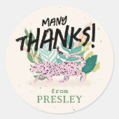 Sticker Rond Fête Anniversaire de enfant Wild Cat (Devant)