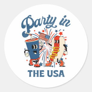 Sticker Rond Fête Aux États-Unis Chemise 4 juillet Indépendance