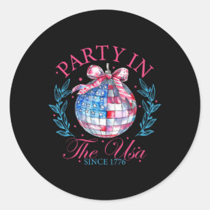 Sticker Rond Fête Aux Etats-Unis Coquette 4 juillet Femmes Fill