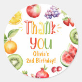 Sticker Rond Fête aux fruits à deux tti frutti merci (Devant)