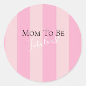 Sticker Rond Fête Baby Shower Rose Fabulueuse pour la future ma (Devant)
