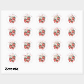 Sticker Rond Fête bébé Coquette aux fraises  (Feuille)