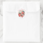Sticker Rond Fête bébé Coquette aux fraises  (Sac)