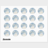 Sticker Rond Fête Bébé Dans la Lune (Feuille)