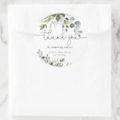 Sticker Rond Fête bébé de verdure douce neutre en genre (Sac)