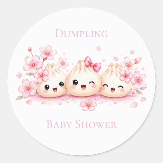 Sticker Rond Fête Bébé Fille Mignonne Boulette (Devant)