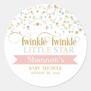Sticker Rond Fête bébé scintillement petite étoile de toutes le