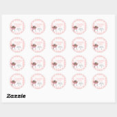 Sticker Rond Fête bébé Shower Burger Rose (Feuille)