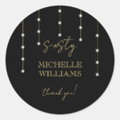 Sticker Rond Fête Black And Gold Script Moderne (Devant)