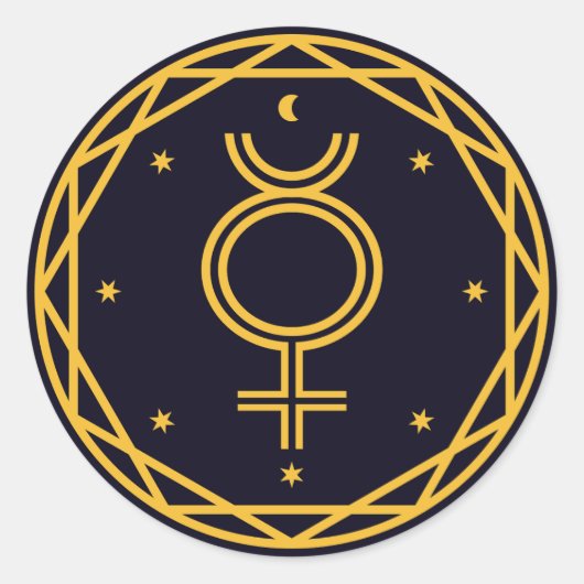 Sticker Rond Fête céleste occulte au mercure (Devant)