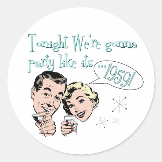Sticker Rond Fête comme en 1959 ! (Devant)