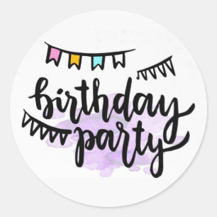 Sticker Rond Fête d'anniversaire